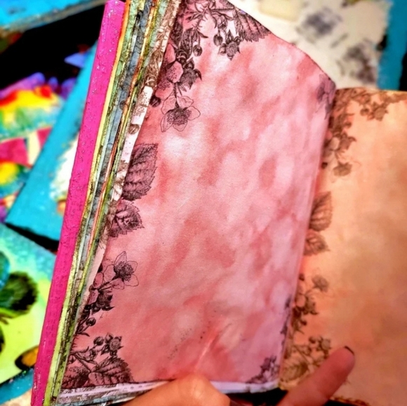 Magical Spell Book Mini Grimoire Handmade Book Journal Rainbow Pages Chunky Book - Picture 5 of 13
